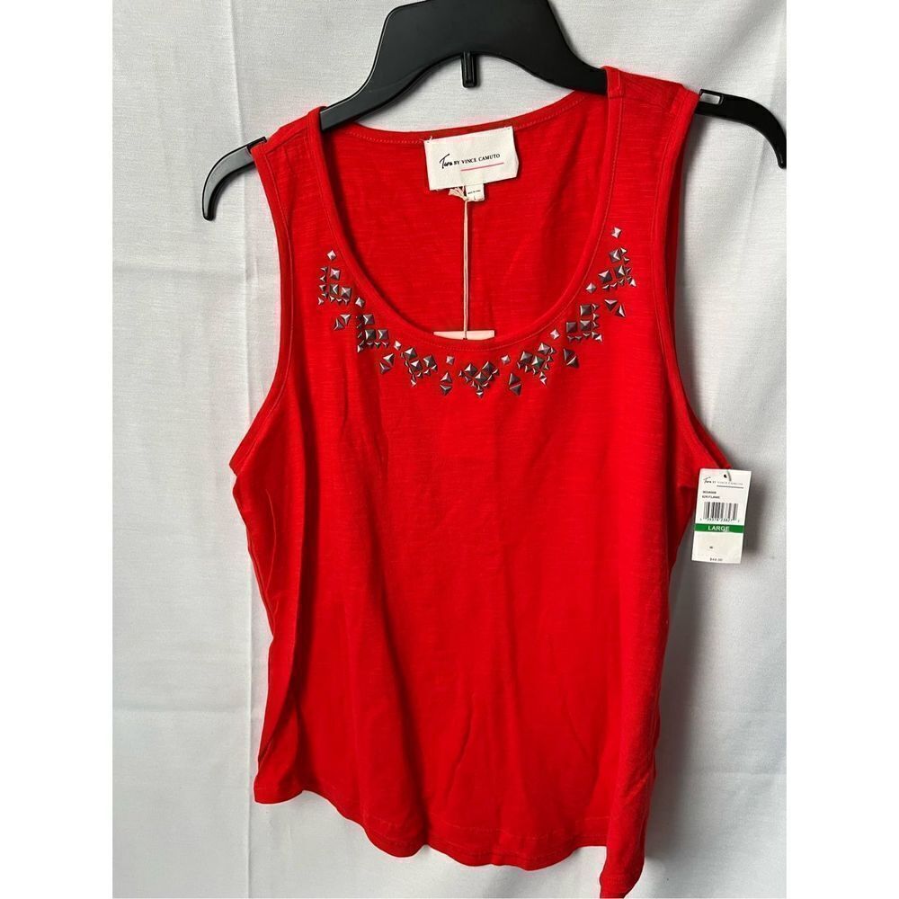 Vince Camuto Red Studded Tank Top